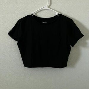 Women's Wild Fable Black Cropped T-Shirt (XL)
